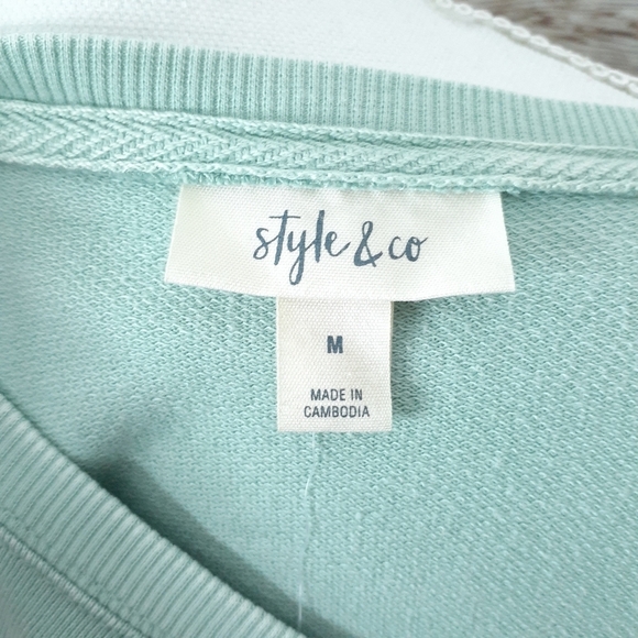 Style & Co Sweatshirt Mint Green Medallion J - Picture 4 of 6